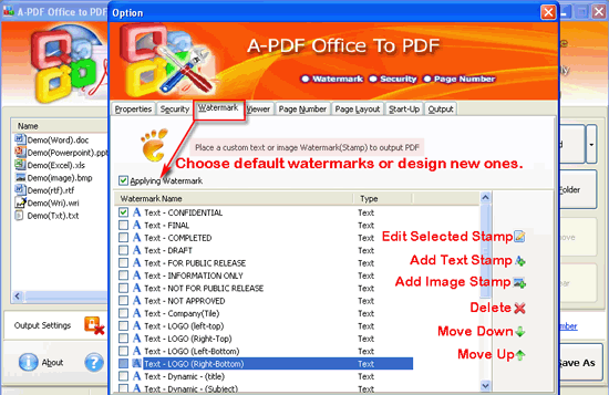 a-pdf office to pdf batch mode watermark
